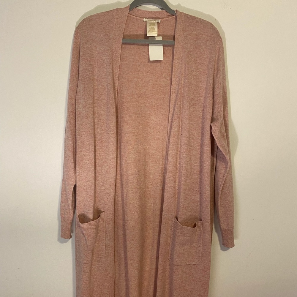 Long Blush Pink Cardigan